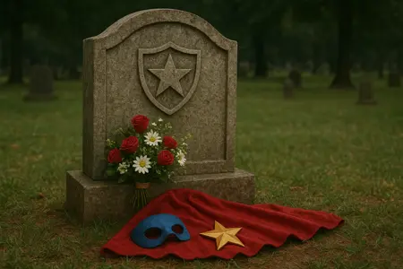 O herói morreu após salvar a cidade do perigo.