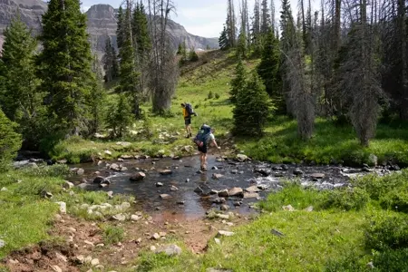 Eles seguiram o caminho até o rio, mas se perderam.